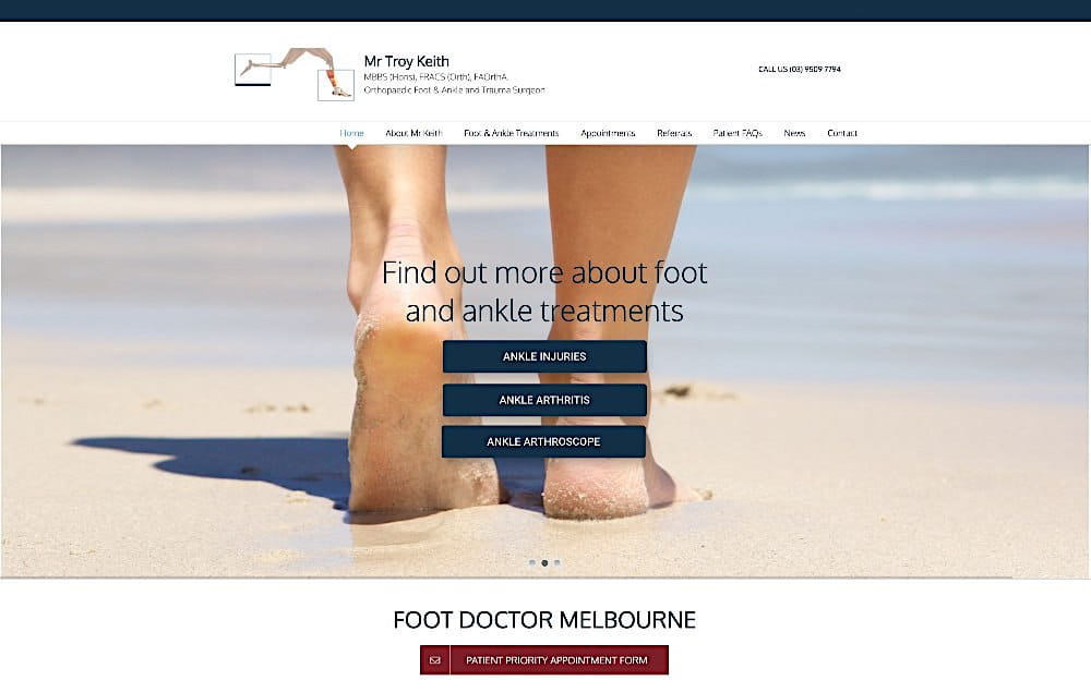 foot doctor melbourne Medical Website Design Agency - Medical Website Solutions
